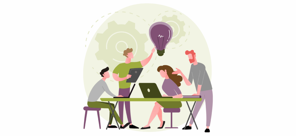 marketing and design team illustration